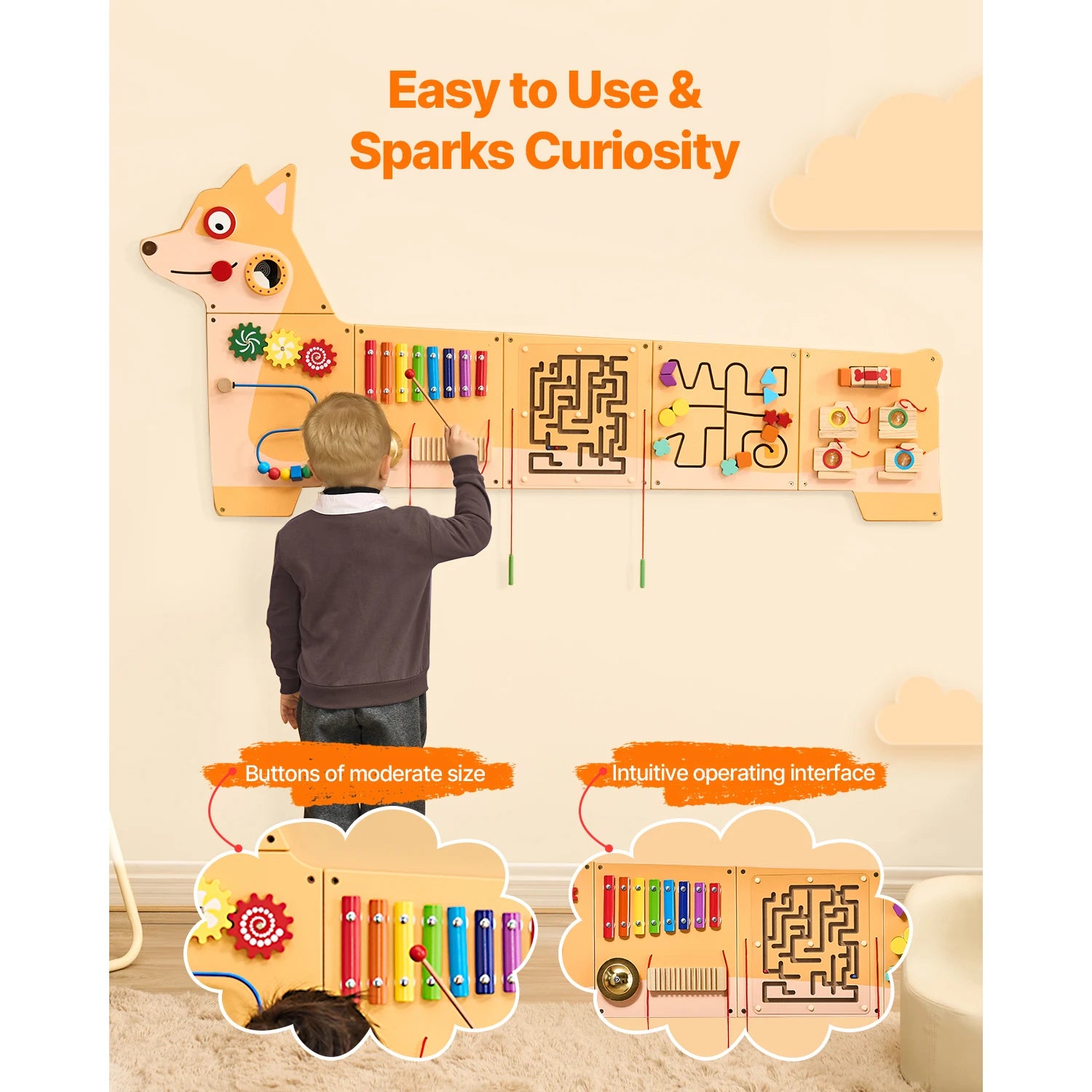 Montessori Sensory Wall Activity Center for Kids - Pet and Family Living 