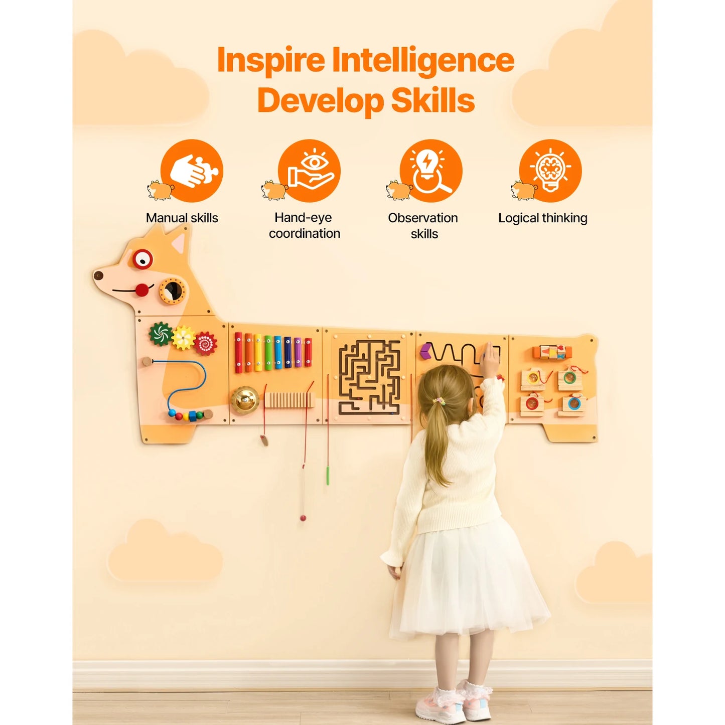 Montessori Sensory Wall Activity Center for Kids - Pet and Family Living 