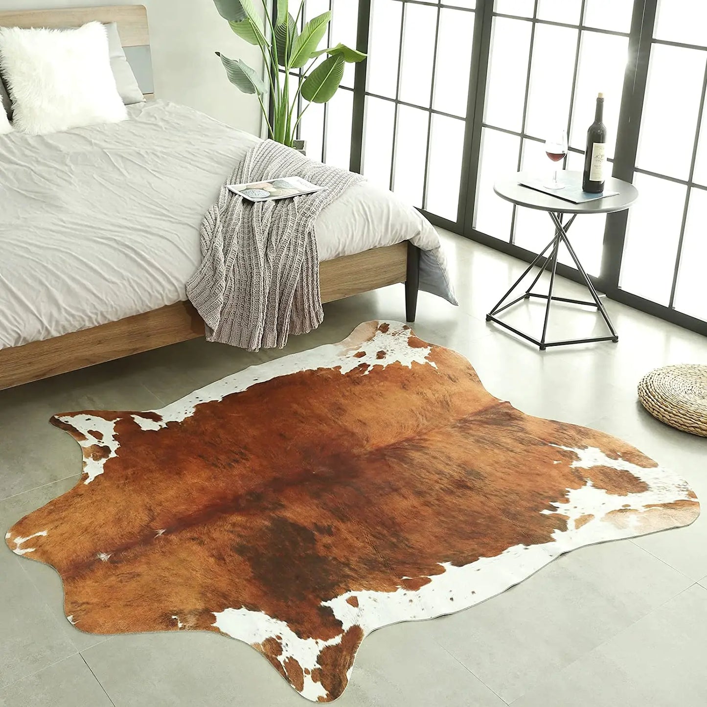 American Style Faux Fur Cowhide Rug for Home Decor - Pet and Family Living 