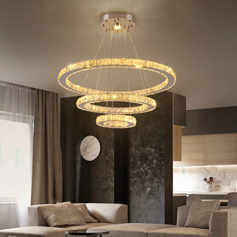 Luxury Crystal Modern Pendant Light for Home Decor - Pet and Family Living 
