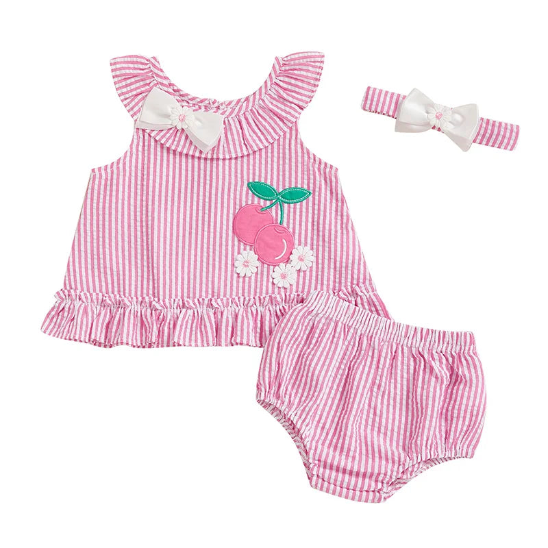 Infant Baby Girl Summer Floral Ruffled Romper Set - Pet and Family Living 