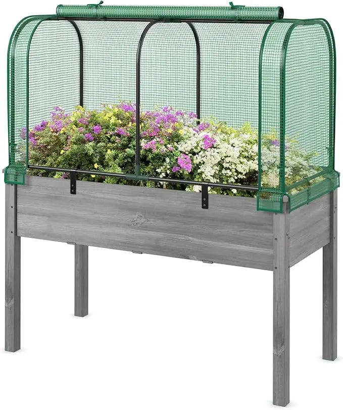 Happygrill Raised Garden Bed with Greenhouse Cover - Pet and Family Living 