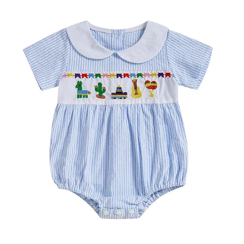 Adorable Baby Girls Rompers with Cactus Embroidery - Pet and Family Living 