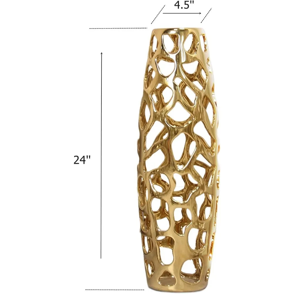 Exquisite Handmade Carved Ceramic Floor Vases for Decor - Pet and Family Living 