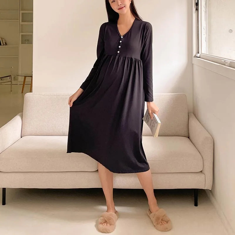 Maternity Nursing Nightgown Comfortable Sleepwear Dress - Pet and Family Living 