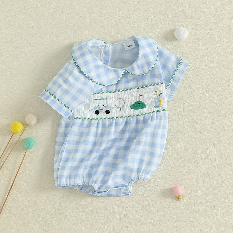 Toddler Boy Casual Romper with Cute Animal Embroidery - Pet and Family Living 