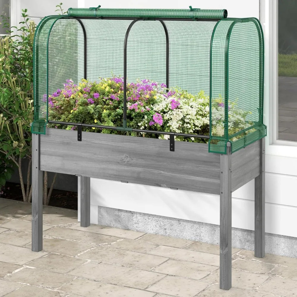 Happygrill Raised Garden Bed with Greenhouse Cover - Pet and Family Living 
