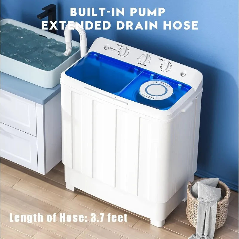 Portable Washing Machine 28lbs Twin Tub Compact Combo - Pet and Family Living 