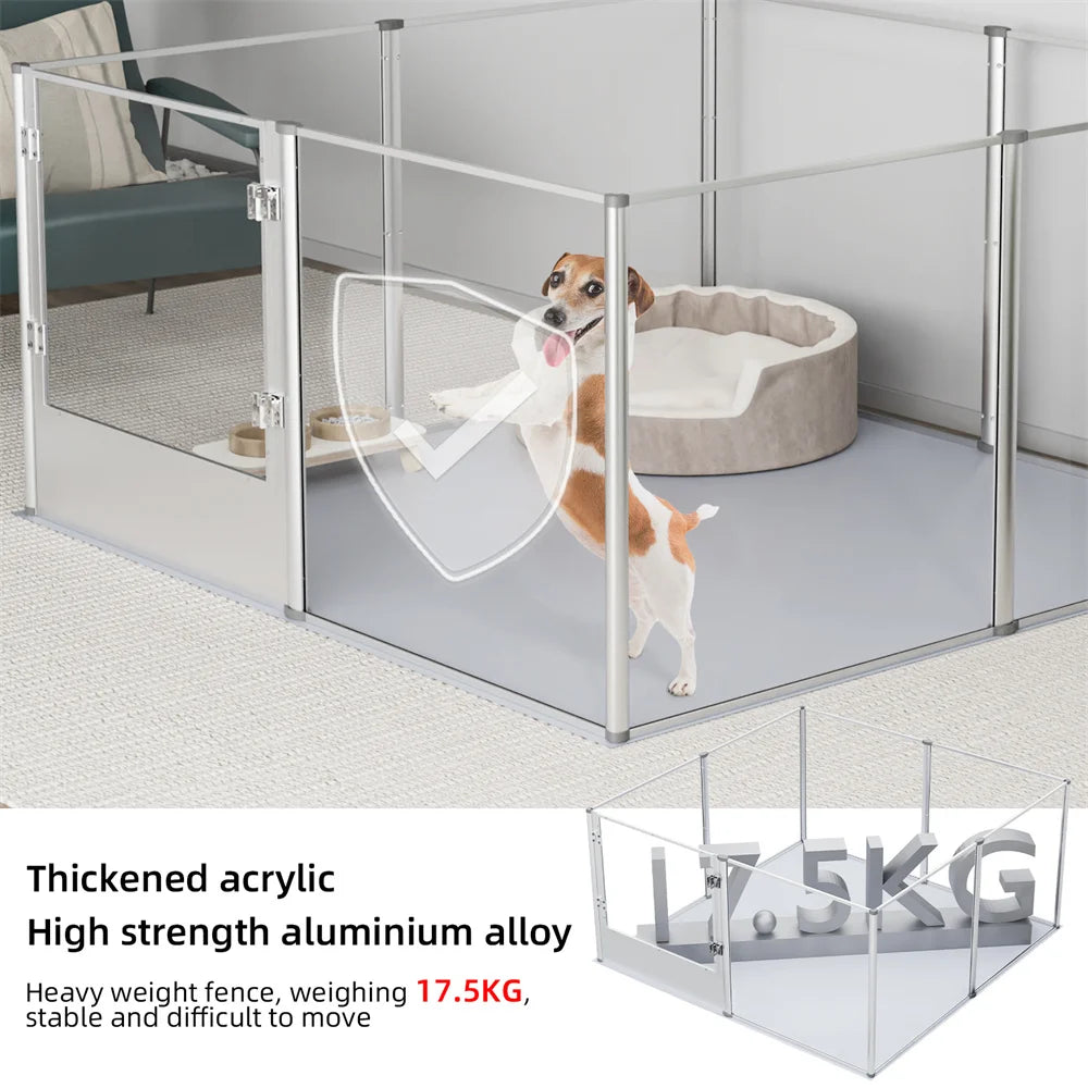 Extra Large Acrylic Dog Playpen with Waterproof Pad - Pet and Family Living 