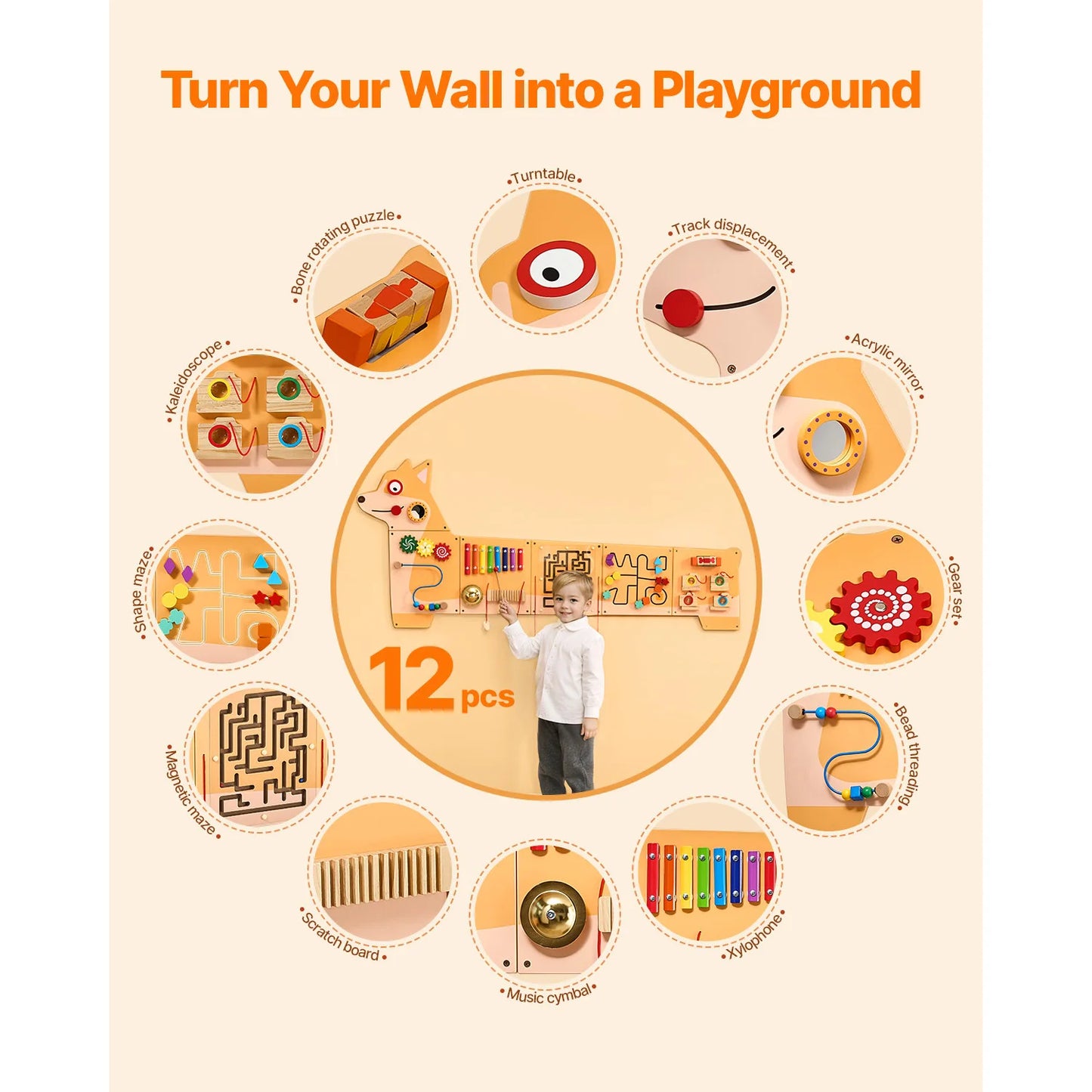Montessori Sensory Wall Activity Center for Kids - Pet and Family Living 