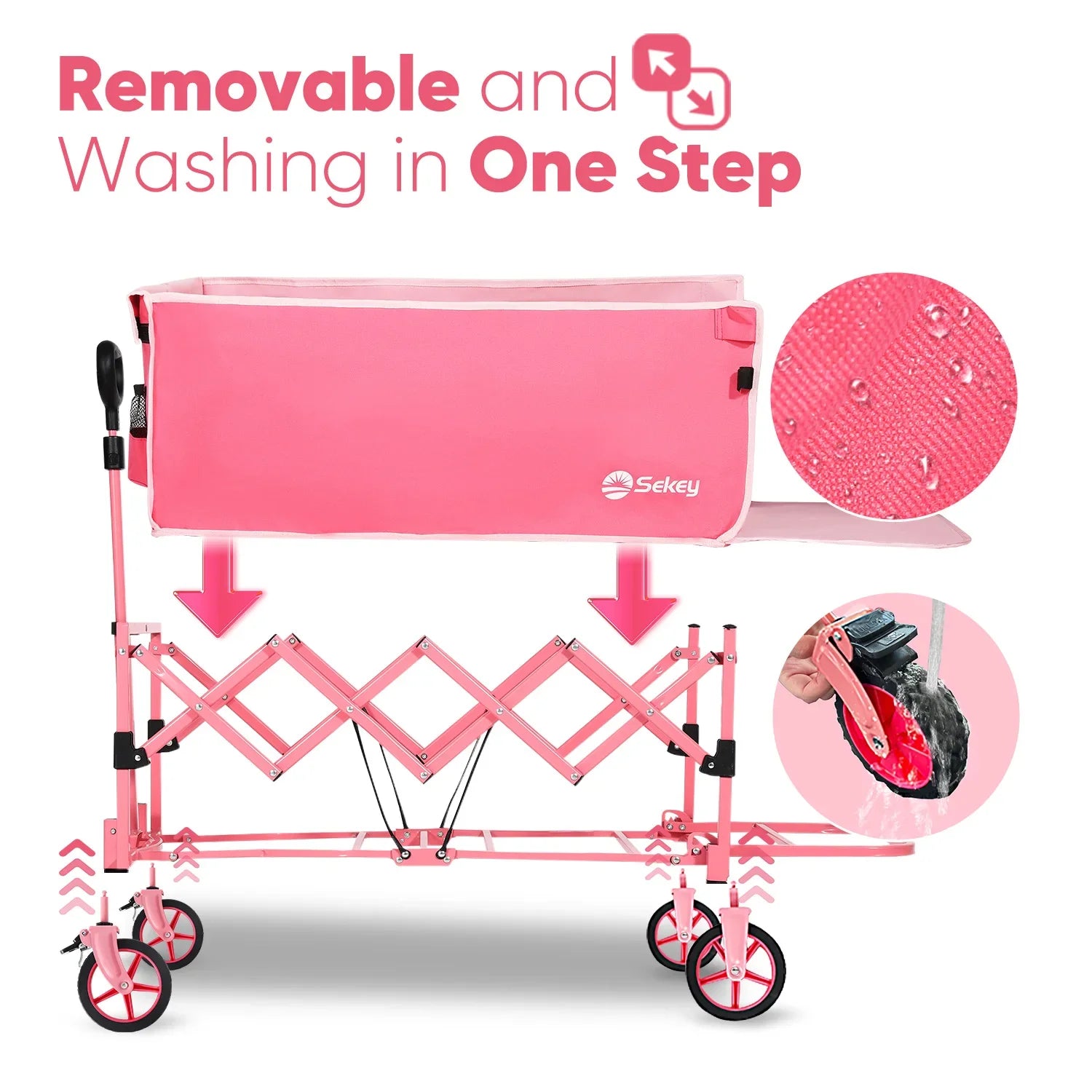 52 Inch Extender Collapsible Wagon Cart 330LBS Capacity - Pet and Family Living 