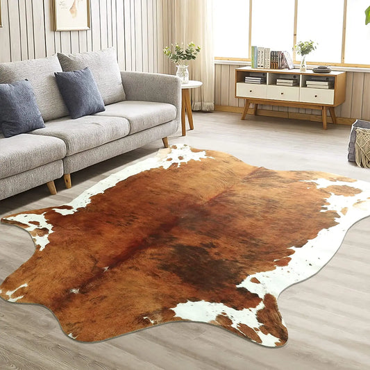 American Style Faux Fur Cowhide Rug for Home Decor - Pet and Family Living 