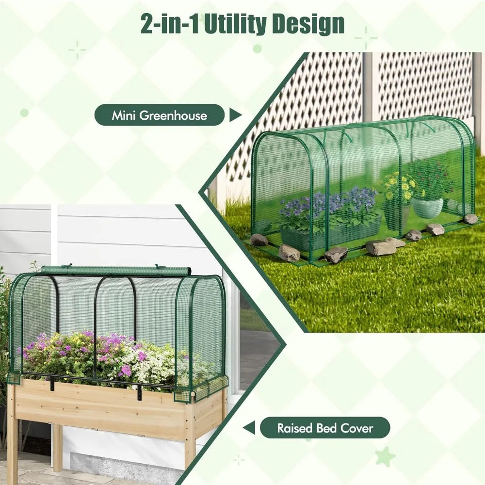 Happygrill Raised Garden Bed with Greenhouse Cover - Pet and Family Living 