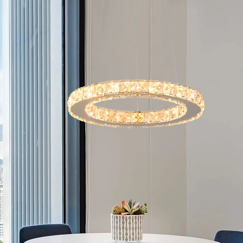 Luxury Crystal Modern Pendant Light for Home Decor - Pet and Family Living 