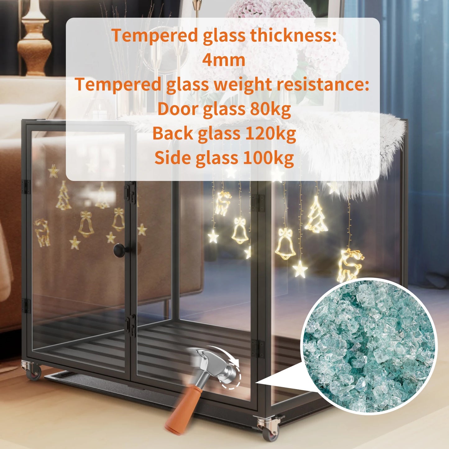 First Tempered Glass Dog Crate with Aluminum Frame - Pet and Family Living 