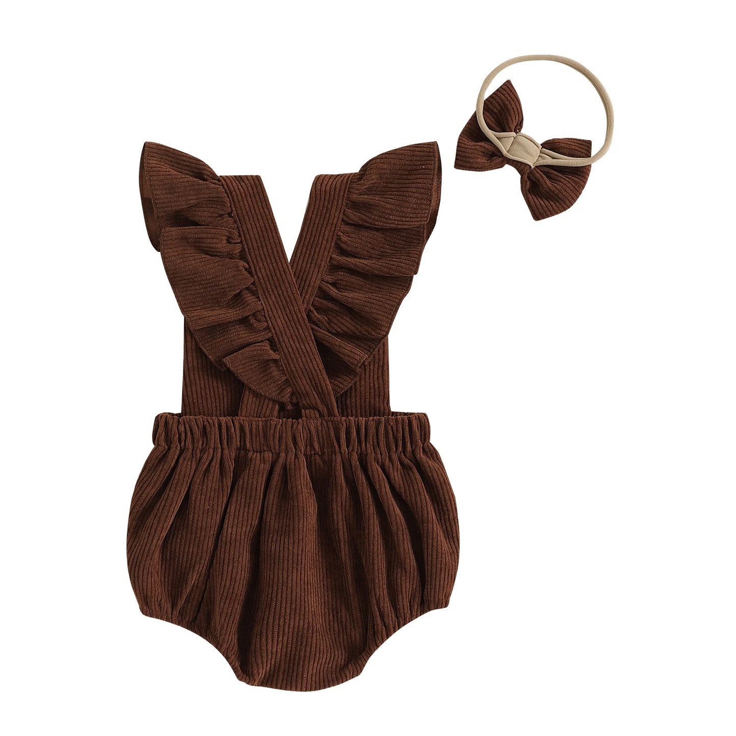 Baby Girl Football Ruffle Romper and Headband Set - Pet and Family Living 